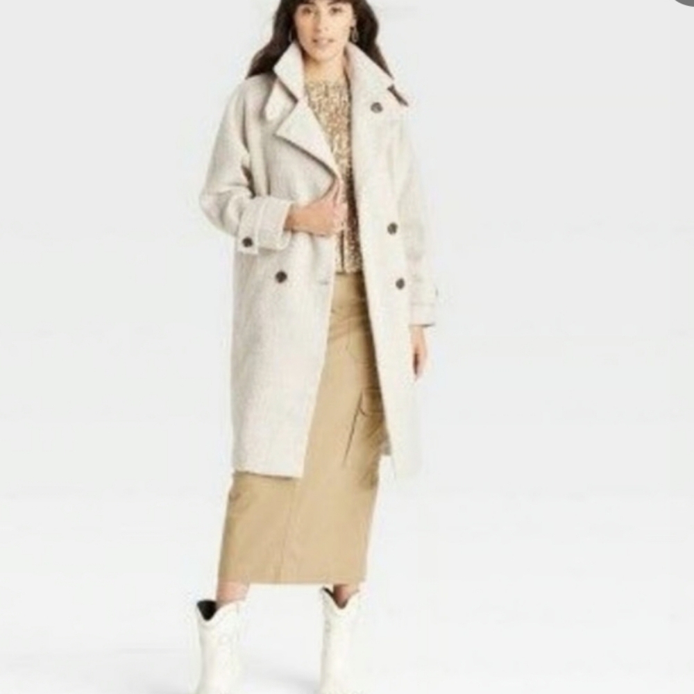 Universal Thread Women's Double-Breasted Coat Cre… - image 2